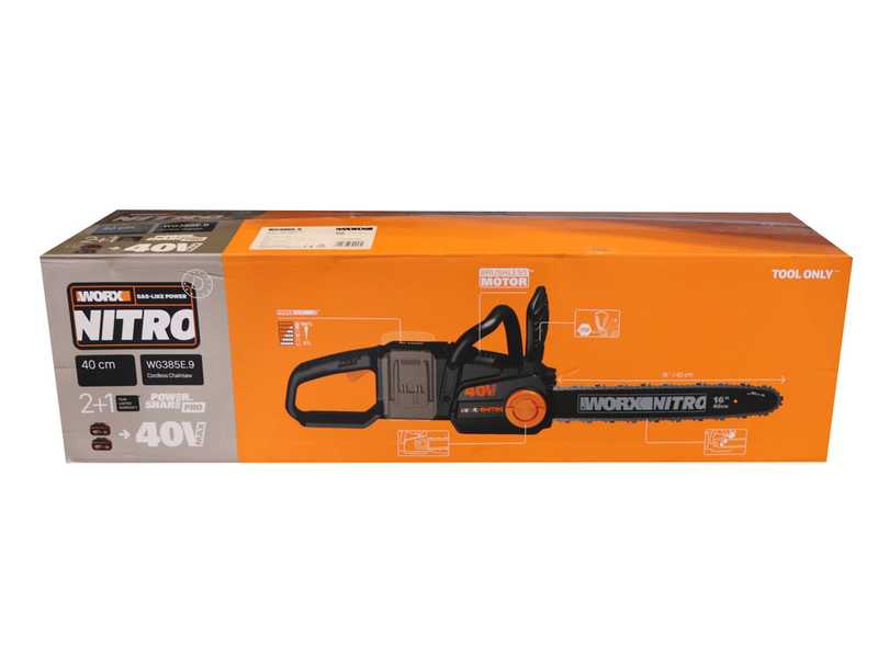 Worx NITRO WG385E.9 - Battery-powered Electric Chainsaw - 40V - WITHOUT BATTERY AND CHARGER