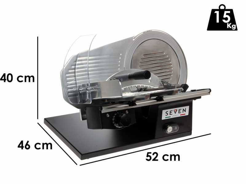 Seven Italy PS 275 PRO BLACK - Meat Slicer with 275 mm Blade - Sharpener Included