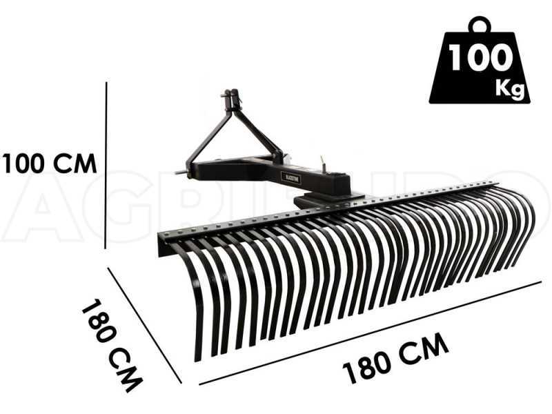 Blackstone B-LRK 180 Tractor-mounted Landscape Rake with 3-Point Hitch