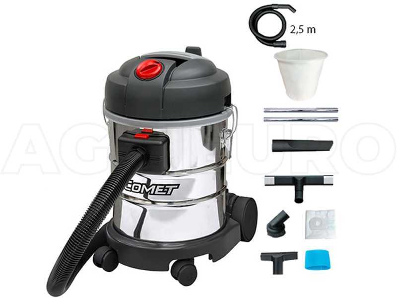 Comet CVP 120 X - Wet and Dry Vacuum Cleaner - 20 L - Stainless Steel Drum - Professional Series