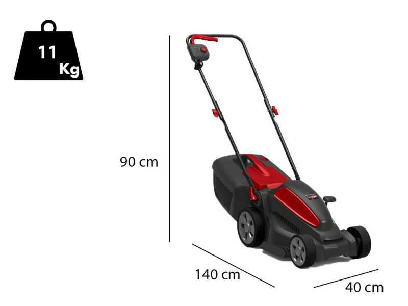 CASTELGARDEN XE 36 1200W Electric Lawn Mower - 34 cm Cutting Blade