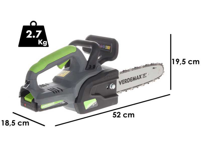 Verdemax SE20 - 20V 2Ah Battery-powered Electric Chainsaw - 25 cm Blade