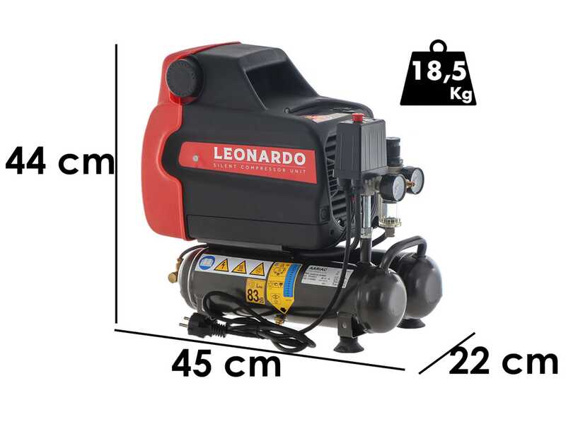 Fiac Leonardo - Portable coaxial electric air compressor - 1 HP Motor