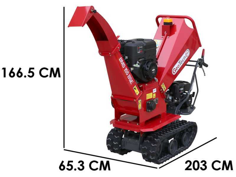 GeoTech-Pro BMS155 BS - Self-propelled track-mounted garden shredder on wheelbarrow - B&amp;S XR2100 engine