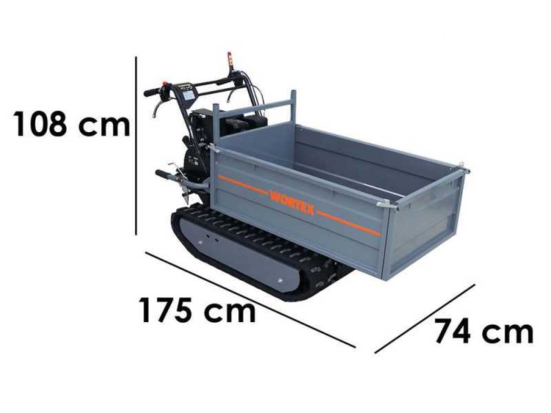 Wortex SFL 500-E Tracked Power Barrow - 500 Kg Dumper - Electric start