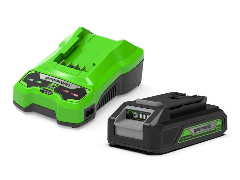 Greenworks G24SHT - Battery powered grass-cutting shears with pole - 24V 2.0ah battery kit and charger