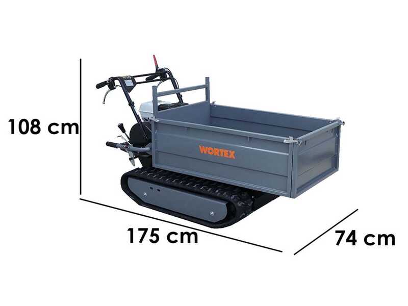 Wortex SFH 500 Tracked Power Barrow - Extendable Barrow with 500 Kg load capacity