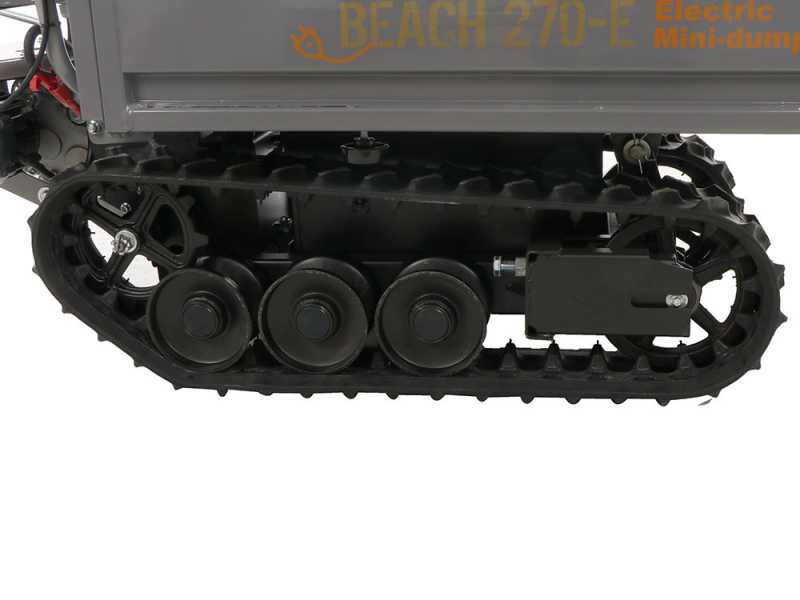 Wortex Beach 270E Electric Battery-Powered Tracked Barrow -  Extendable manual body 450 Kg