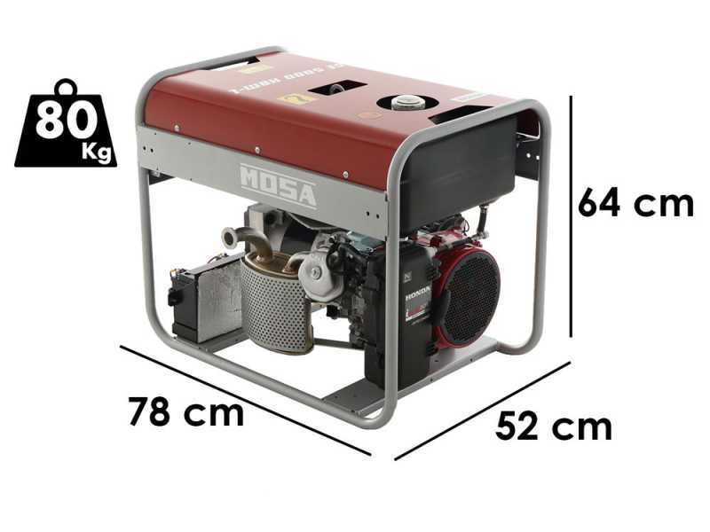 MOSA GE 5000 HBM-L AVR EAS - 4.4 kW Petrol Power Generator with AVR - DC 3.6 kW Single-phase + ATS