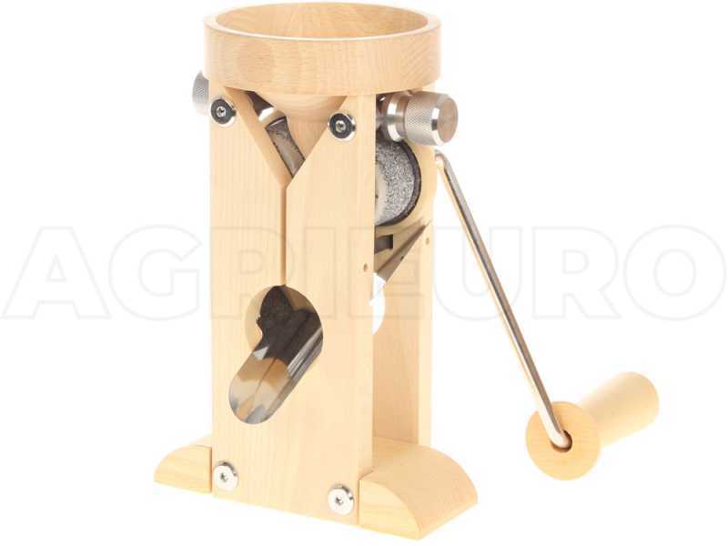 Schnitzer Campo 150g - Manual Table-top Beechwood Flaker Mill in with Stone Rollers