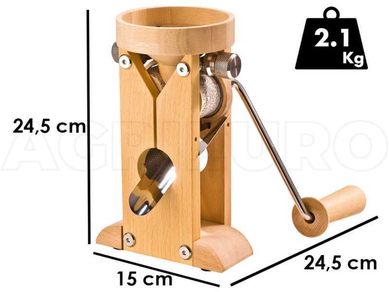 Schnitzer Campo 150g - Manual Table-top Beechwood Flaker Mill in with Stone Rollers