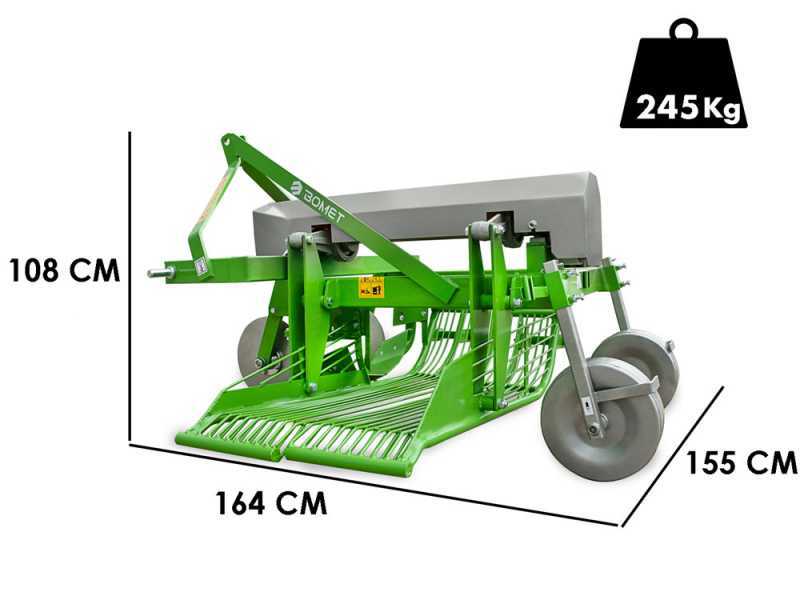Bomet URSA Tractor-mounted potato Digger - with Side Discharge and Oscillating Sieve - For tractors with three-point hitch
