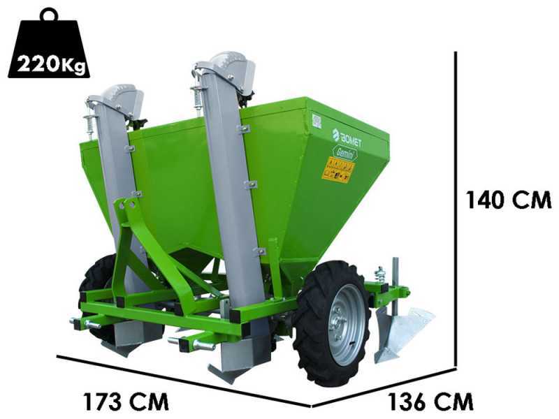 Bomet Gemini - Two-row Potato Planter - Rubber Wheels