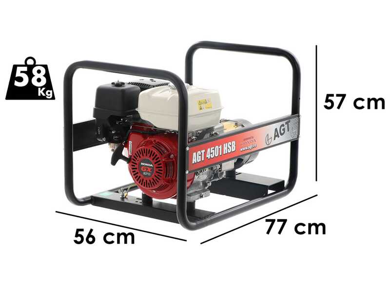 AGT 4501 HSB - 4.5 kW Petrol Power Generator - DC 4.1 kW Single-phase