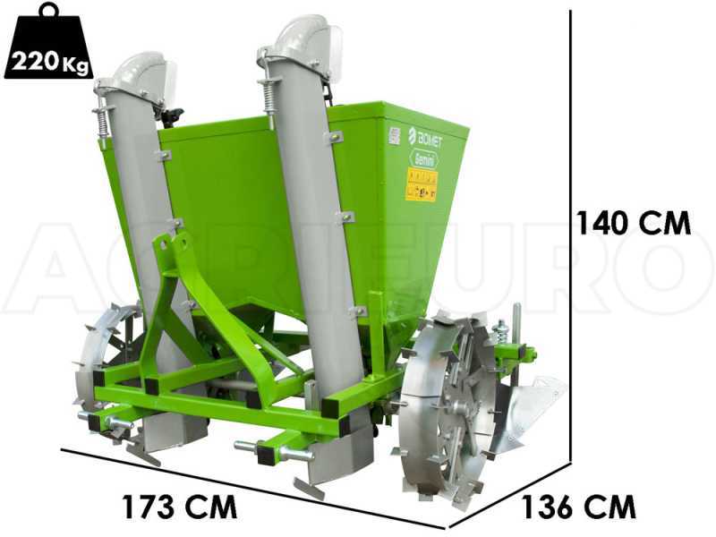 Bomet Gemini - Two-row Potato Planter - Adjustable Metal Wheels