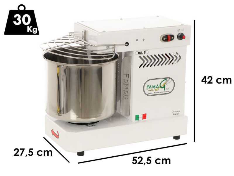 Famag Grilletta IM 8/230 10 Speeds HH - 8 kg high hydration spiral mixer