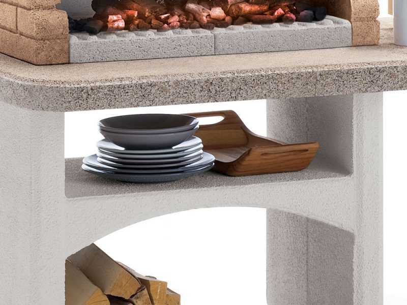 Palazzetti Boavista Charcoal Barbecue in Concrete  - 68x40 cm Cooking Grid