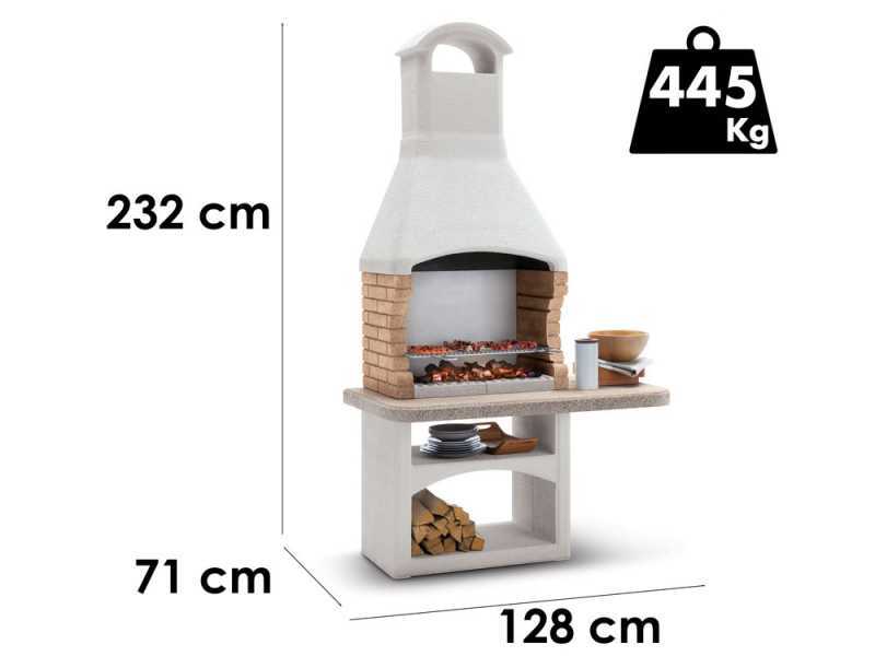 Palazzetti Boavista Charcoal Barbecue in Concrete  - 68x40 cm Cooking Grid