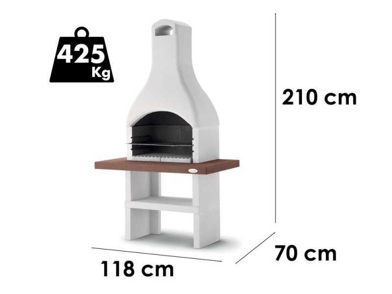 Palazzetti Oslo 2 Charcoal Barbecue in Concrete  - 68x40 cm Cooking Grid
