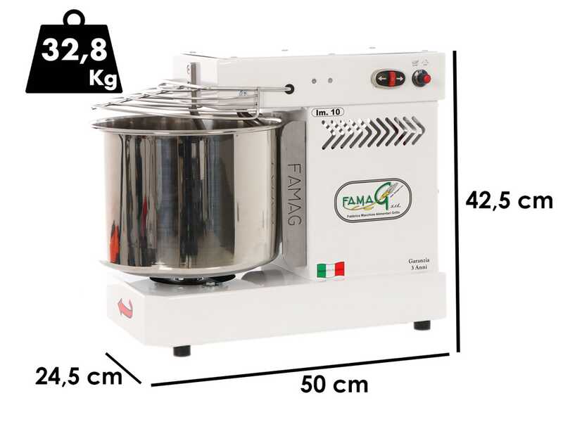 Famag Grilletta IM 10/230 10 Speeds HH - 10 Kg high hydration spiral mixer