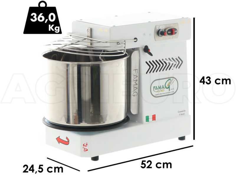 Famag Grilletta IM 10S/230 10 Speed HH - 10 kg high hydration spiral mixer with lifting head
