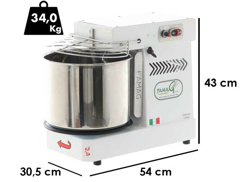 Famag Grilletta IM 10S/230 10 Speeds HH - 10 kg high hydration spiral mixer with liftable head