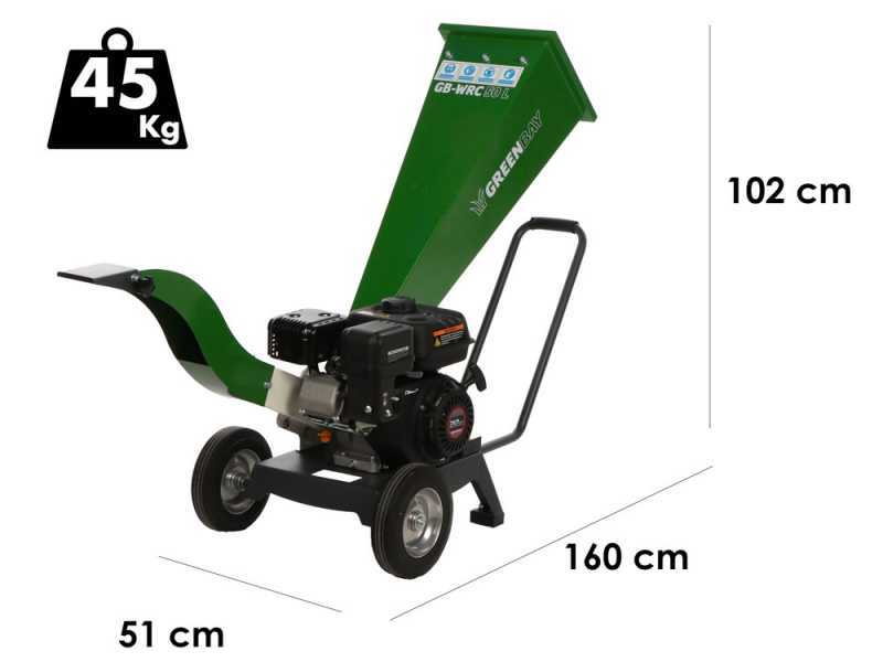 GreenBay GB-WRC 50 L - Petrol wood chipper - Petrol engine 7 HP