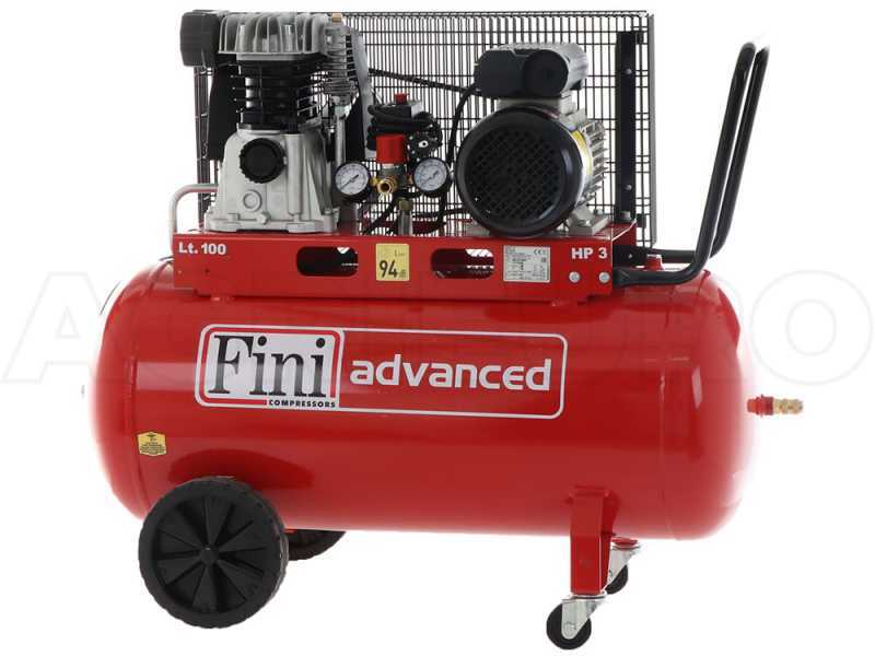 Fini Advanced MK 103-100-3M - Single-phase belt-driven electric air  compressor - 3 Hp Motor - 100 L