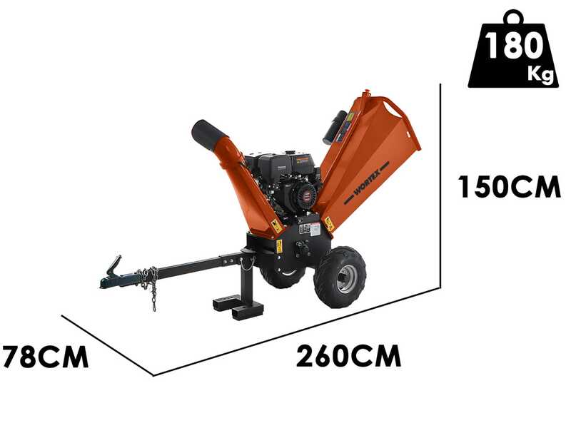 Wortex Drake D420/120L-E - Petrol garden shredder - Loncin G420F engine with electric start