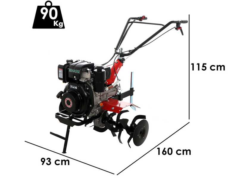 Benassi BL106KD - 7 HP Diesel Garden Tiller - KPC KD178FE 296cc Engine