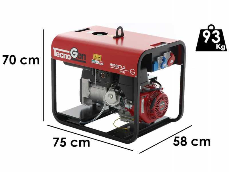 TecnoGen H8000TLX - 6 kW Petrol Power Generator - DC 5.4 kW Three-phase