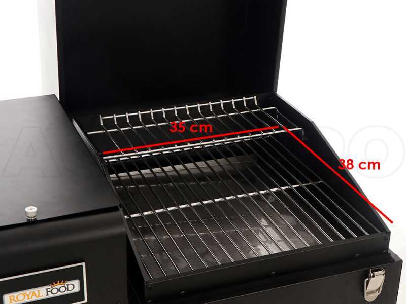 Royal Food Pelletto 130 Table-top Wood Pellet Grill - Stainless Steel Grids - 35x38 cm Grid