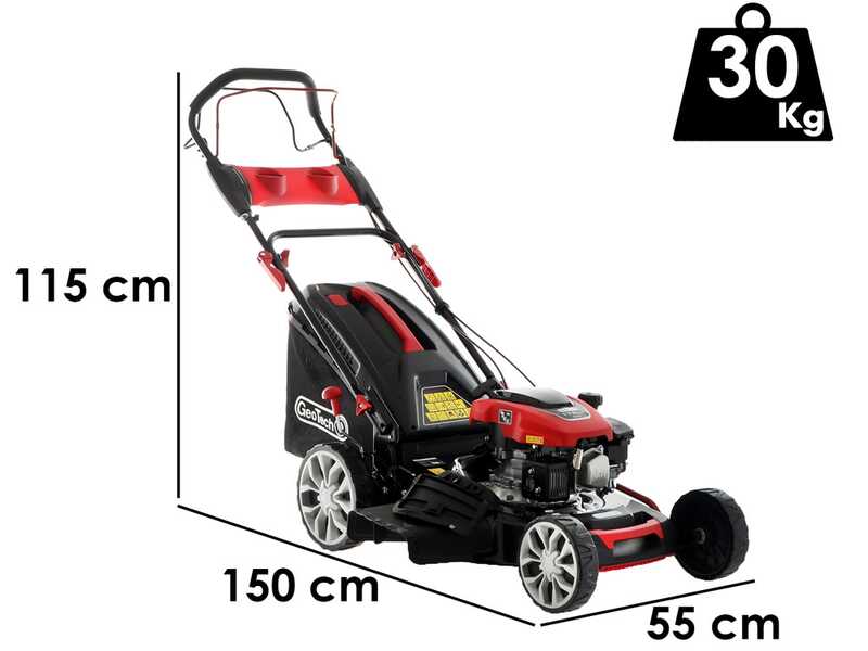 GeoTech S51-170 BMSGW Self-propelled Petrol Lawn Mower - 4 in 1 - 51 cm Blade