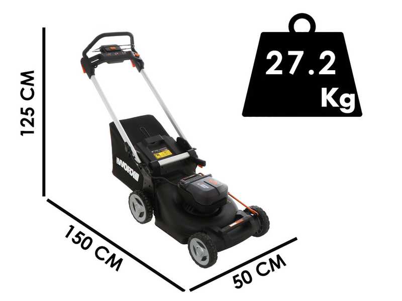 WORX NITRO WG748E Battery-powered Lawn Mower - 40 V / 4Ah - 46 cm Cutting Width