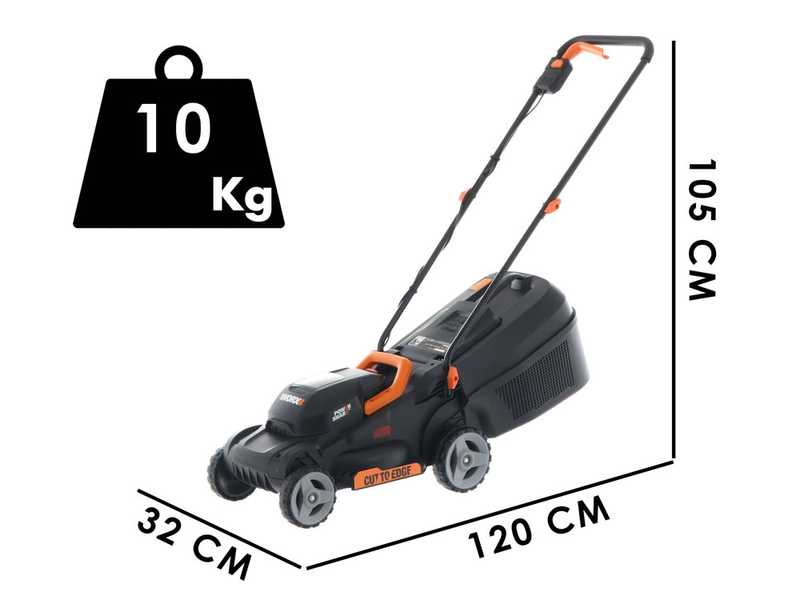 WORX WG730E Battery-powered Lawn Mower - 30 cm Cutting Width - 20 V - 4Ah