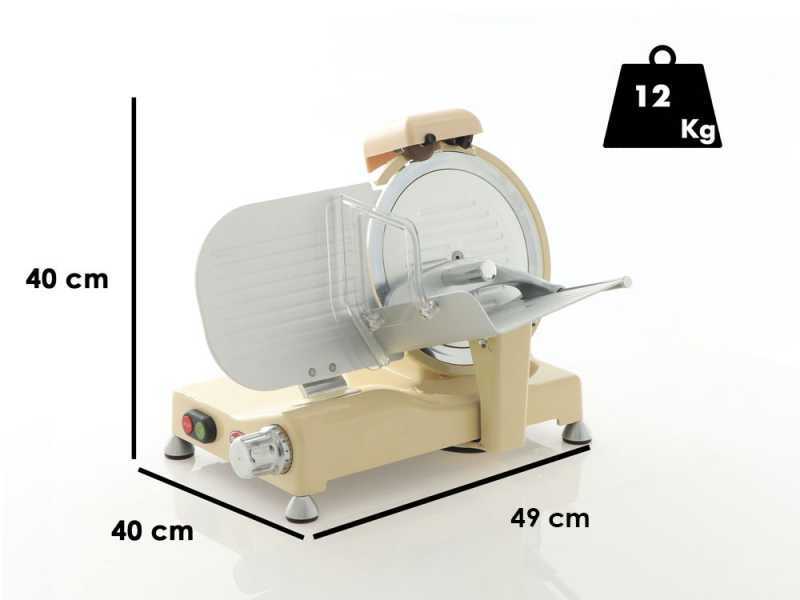 RGV Vintage 250 Ivory - Meat Slicer with 250 mm Hardened Blade - 140W