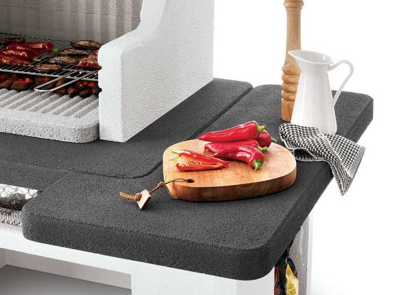 Palazzetti Mauritius Wood-fired Barbecue in Concrete  - 76x40 cm Cooking Grid