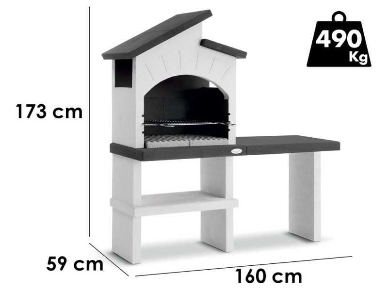 Palazzetti Ravello Wood-fired Barbecue in Concrete  - 68x40 cm Cooking Grid