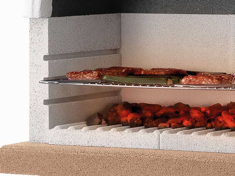 Palazzetti Rimini Wood-fired Barbecue in Concrete  - 68x40 cm Cooking Grid