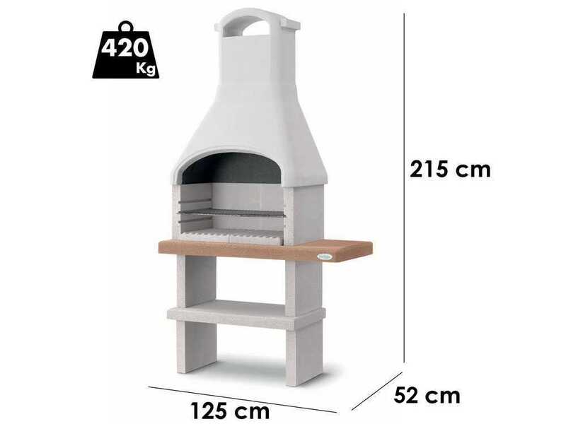 Palazzetti Rimini Wood-fired Barbecue in Concrete  - 68x40 cm Cooking Grid