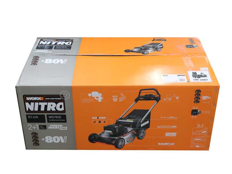 WORX NITRO WG761E Self-propelled Battery-powered Lawn Mower - 80 V / 4Ah - 51 cm Cutting Width