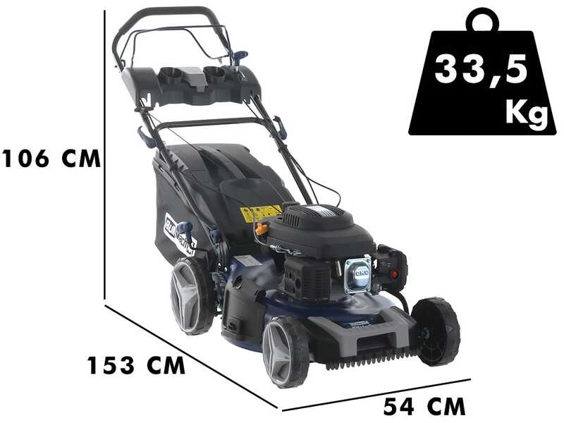 BullMach ACHILLE 51 MY22 Self-propelled Petrol Lawn Mower - 4 in 1 - 224 cc Petrol Engine