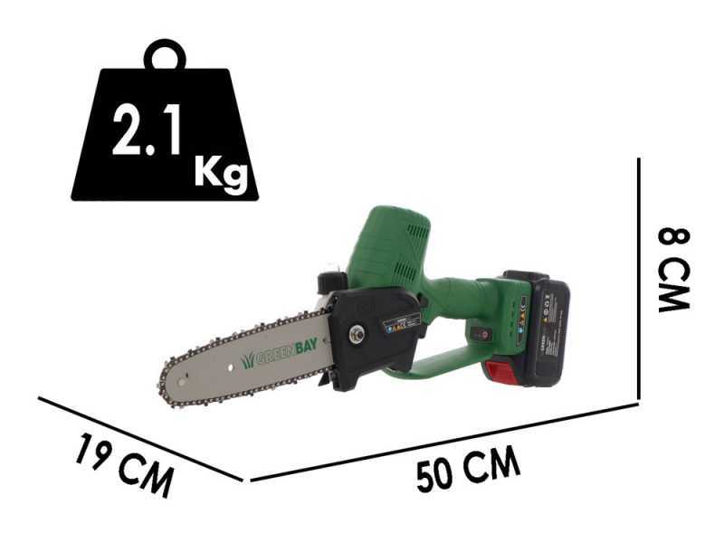 GreenBay TopSaw 8 Battery-powered Pruner - 2 x 21 V - 4Ah batteries
