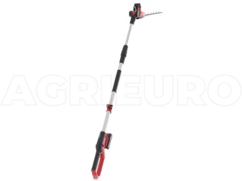 Gas powered hedge trimmer outlet with extension pole