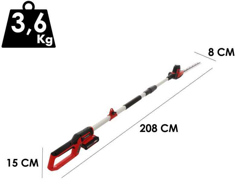 Einhell GC-HH 18/45 Li T Battery-powered Electric Hedge Trimmer on Telescopic Pole - 18 V - 2.5Ah