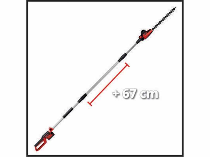 Einhell GC-HH 18/45 Li T Battery-powered Electric Hedge Trimmer on Telescopic Pole - 18 V - 2.5Ah