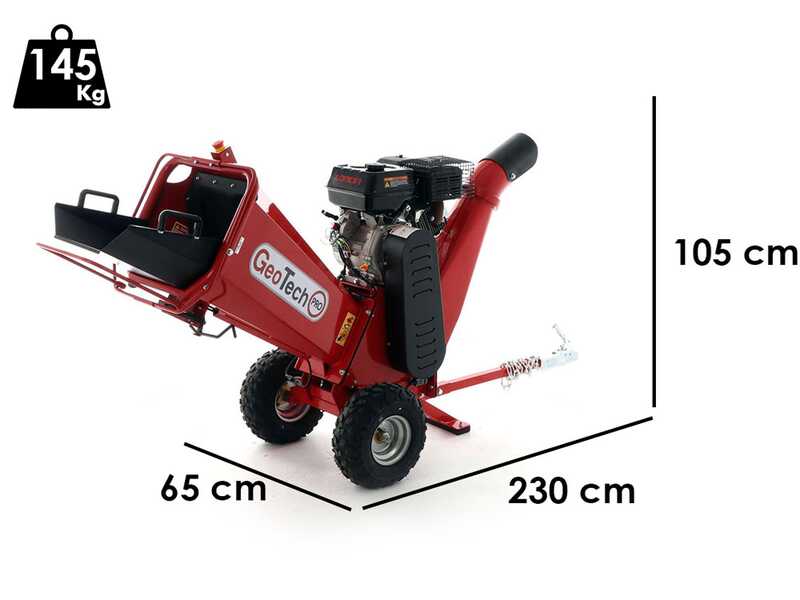 GeoTech PRO PCS 90 L - Professional petrol garden shredder - Loncin G270F engine