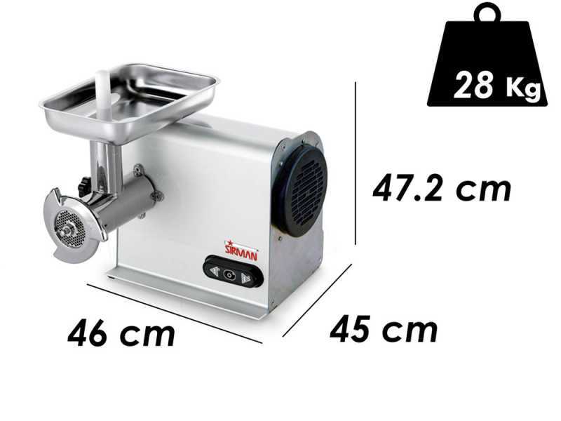 Sirman TC 22 Dakota FX Electric Meat Mincer - Removable Grinding Unit and Machine Body in Aluminium and Stainless Steel - Three-phase - 1100 Watt