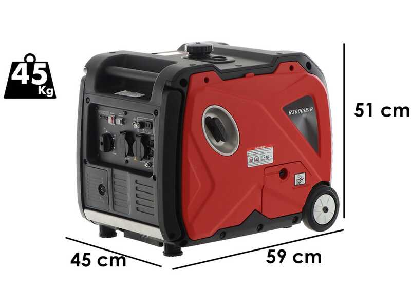 Rato R3000iE-R - Wheeled 3.5 kW Inverter Power Generator - DC 3.2 kW Single-phase