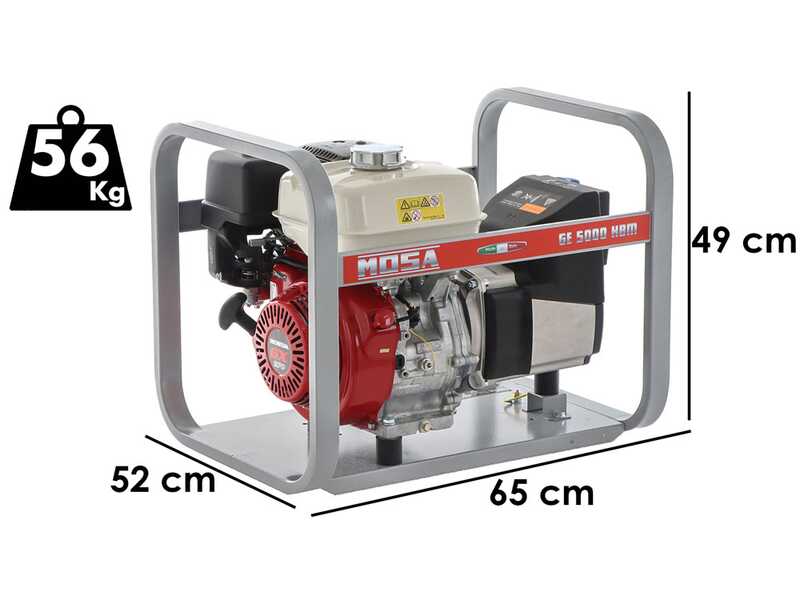 MOSA GE 5000 HBM - 4.5 kW Petrol Power Generator - DC 3.6 kW Single-phase